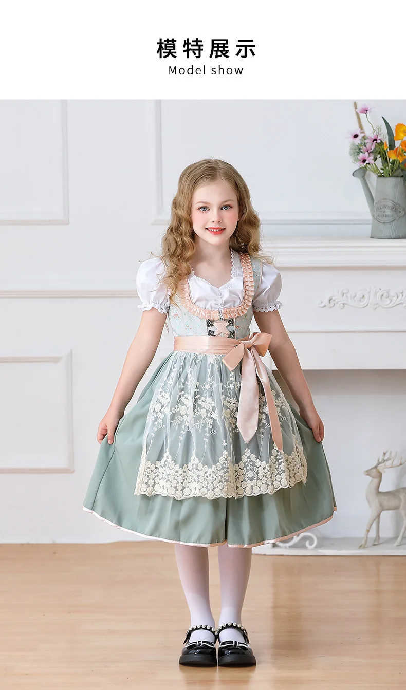 Deutsches Oktoberfest München Farm Girl Süßes Niedliches Kleid Karneval Kinderkleidung Dienstmädchen Kinderkleidung Auftrittskostüm – Detail 12