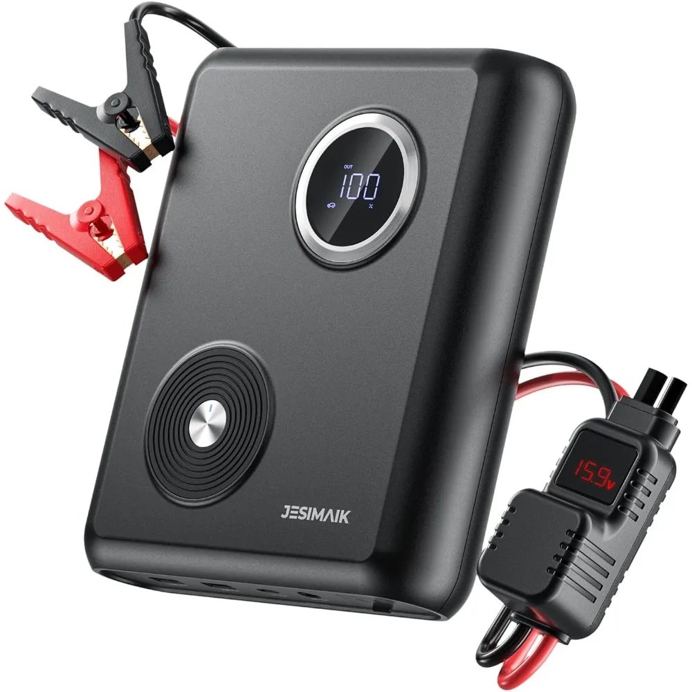 JESIMAIK GK03 Avviatore di Emergenza a Batteria al Sodio, 27500mAh 2000A, Ricarica Rapida PD60W, Sicuro per Auto