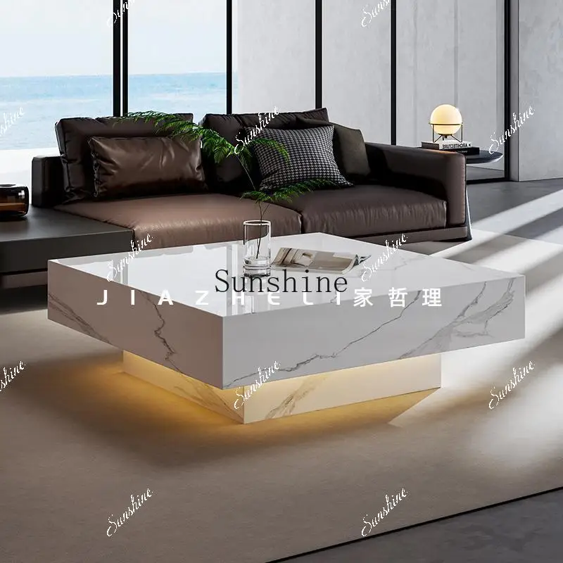 

Italian minimalist small apartment square coffee table high-end living room suspended new creative square coffee table FT