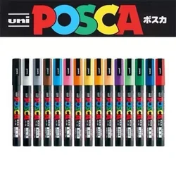 1pc UNI Posca Marker Pen Acrylic Paint Pen PC-1M 3M 5M Art Supplies Stationery Painting Graffiti