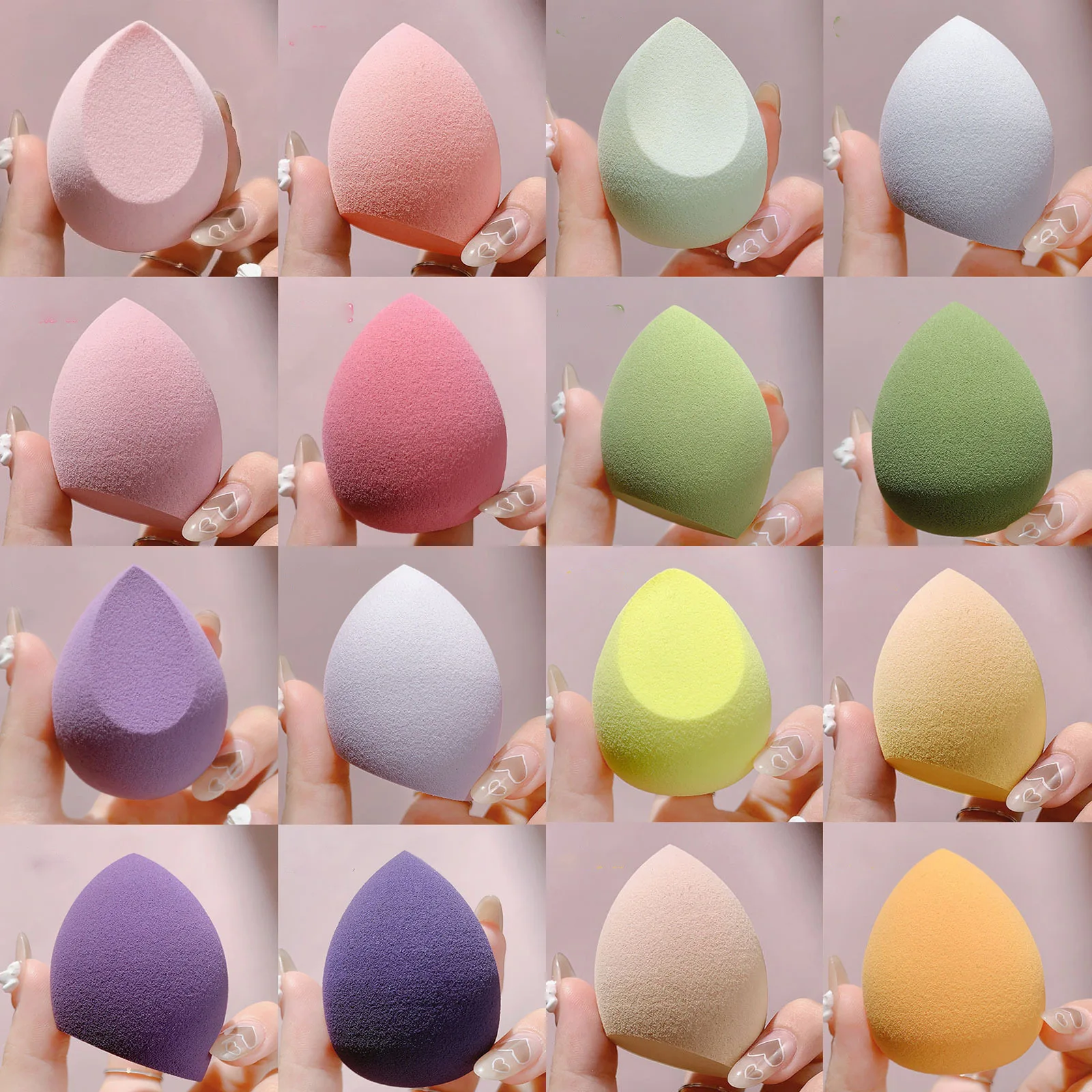 Nat en droog gebruik Bulk Waterdruppel Zacht Schoonheidshulpmiddelen Spons Bladerdeeg Cosmetica Gezichtslatexvrije make-up Blender Spons