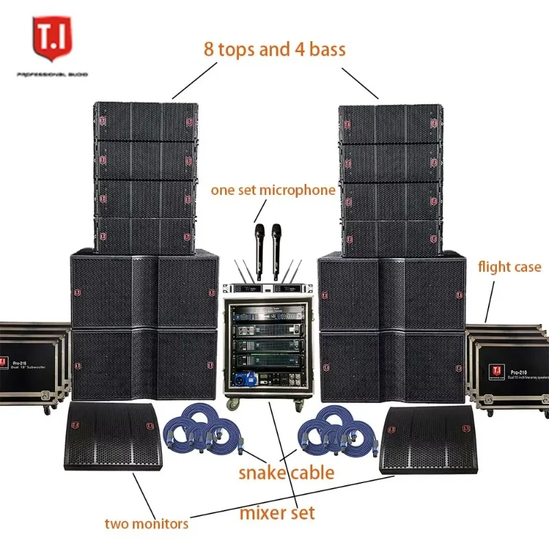 Dual 10 Inch Two-Way Waterproof Passive Line Array Speaker, High End Powerful Audio Gear for Outdoor Stage Live Sound Projects - view 2
