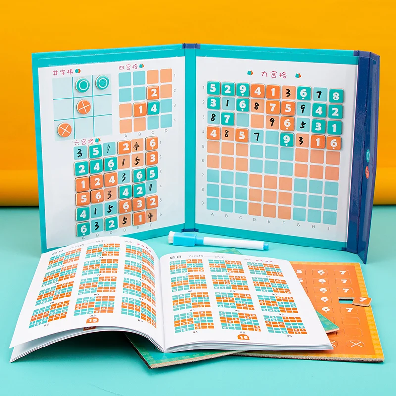 Jogo digital Sudoku Puzzle para crianças, magneticamente livro, brinquedo de matemática educacional, quebra-cabeça de madeira, brinquedos infantis