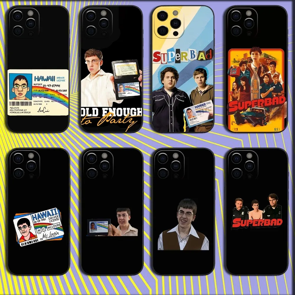 Mclovin Film Superbad Phone Case For iPhone 16,15,14,13,12,11,Pro,X,XS,Max,XR,Plus,Mini Soft Black Cover