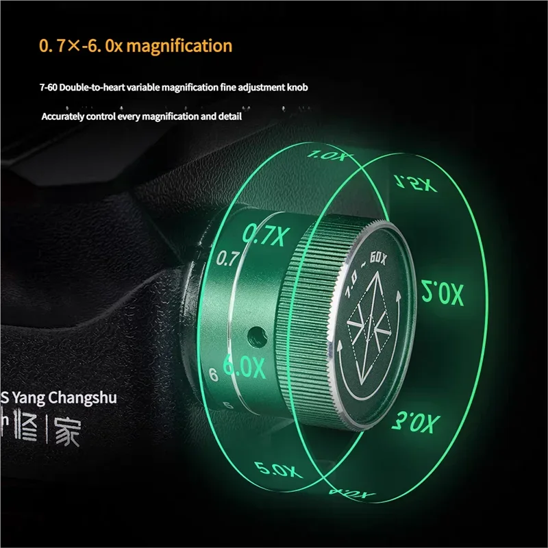 YCS 7060X HD Trinocular Microscope 0.7X-6.0X Magnification for Mobile Phones PCB Welding Microscope Power Tools Sets Microscope