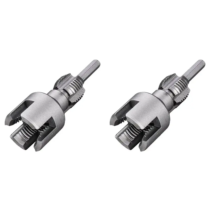 AS60-2X Integrated Internal & External Pipe Threading Tool, Electric Drill Compatible Pvc Pipe Threader Kit, 1/2Inch