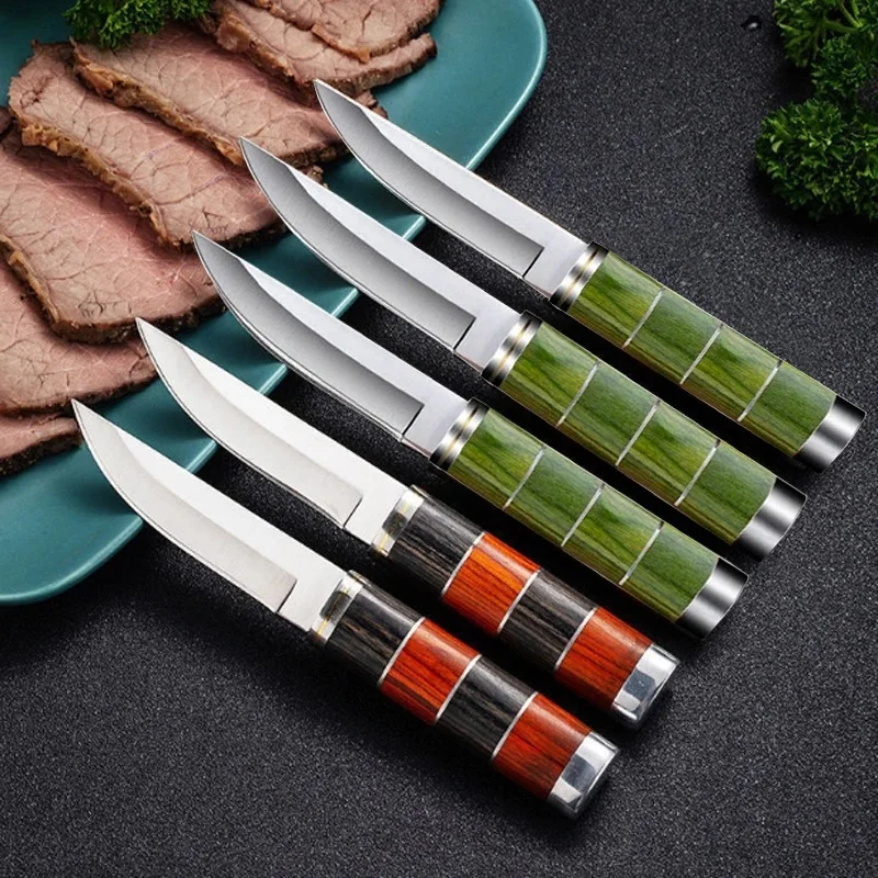 WXCOO Multi-purpose Steak Knife Stainless Steel Boning Meat Knife Hand Mongolian Roasted Whole Lamb Knife BBQ with Knife Cover