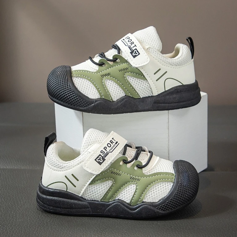 

2025 Baby Boys Sports Shoes New Fashion Breathable Mesh Comfortable Cushion Kids Casual Shoes Non-slip Design Childrens Sneakers