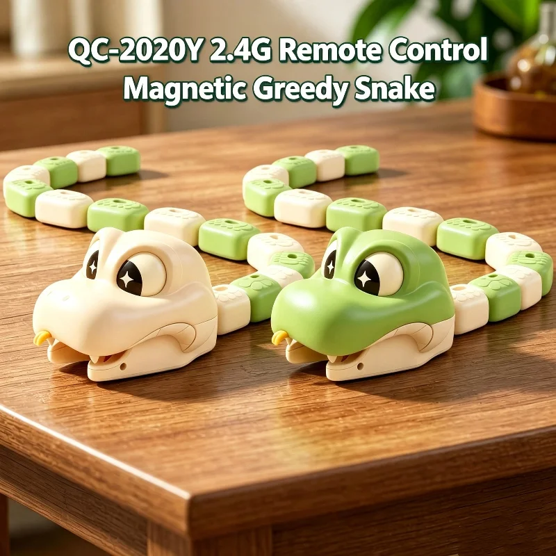 New QC-2020Y 2.4G Multiple Remote Control Magnetic Snake Games Two-Player Interactive Competition RC Electric Animal Toy Models