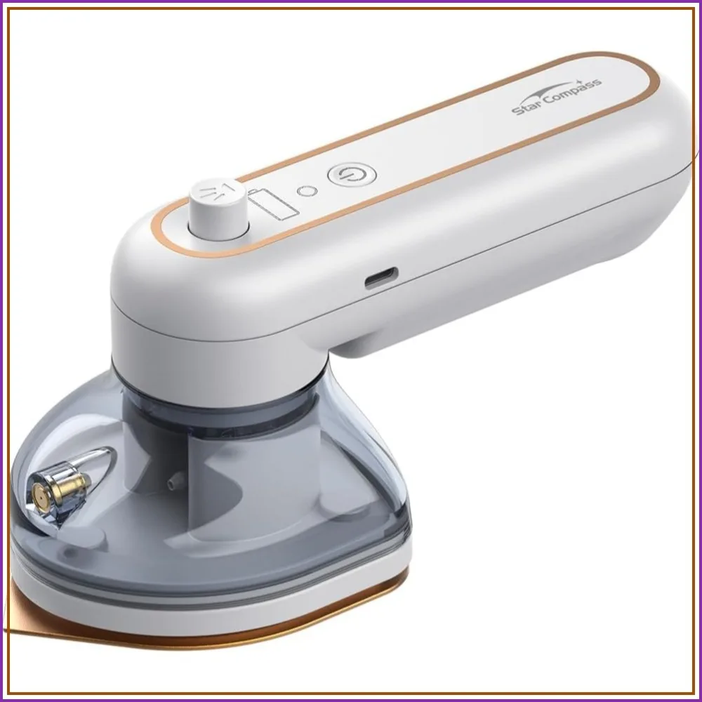 2026 Upgrade Cordless Handheld Iron, Portable Travel Iron with USB-C Recharge, Spray Assist Dry Ironing, Precision Tip for Clothes
