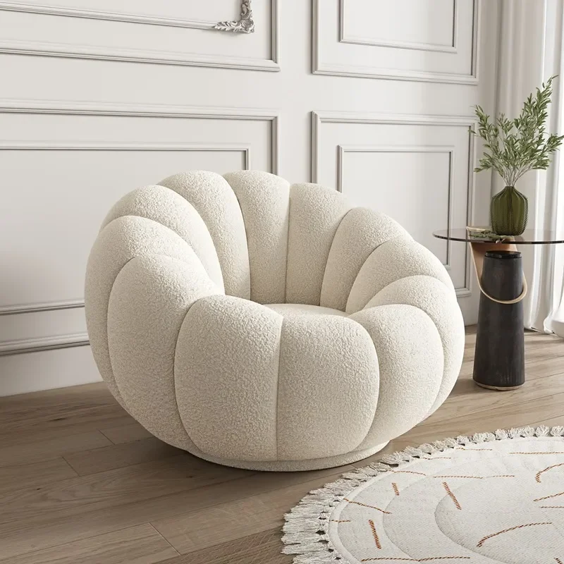 for Internet Celebrity Pumpkin Lazy Sofa Sleepable Lying Apartment Living Room Balcony Leisure Rotatable Lamb Wool Fabric