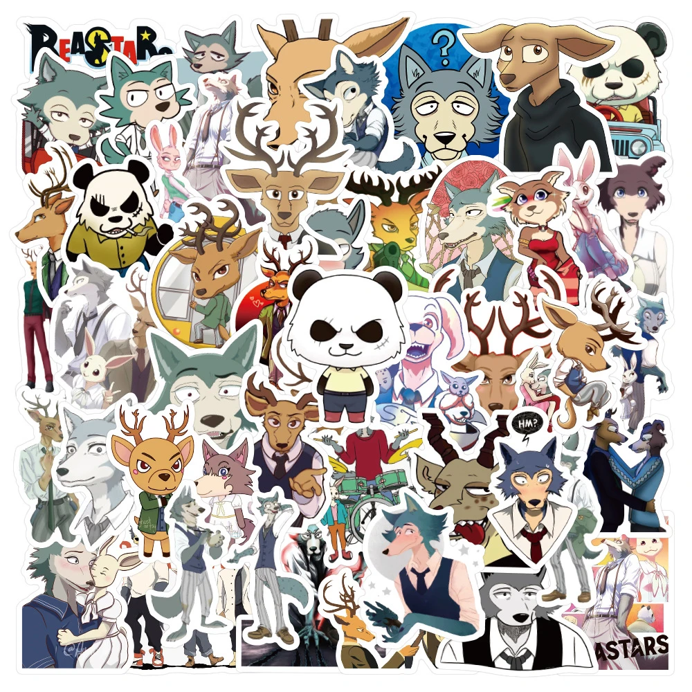 

10/30/50pcs Cool Legoshi BEASTARS Cartoon Stickers Haru Louis Anime Sticker Suitcase Laptop Skateboard Phone Juno Gothic Decal