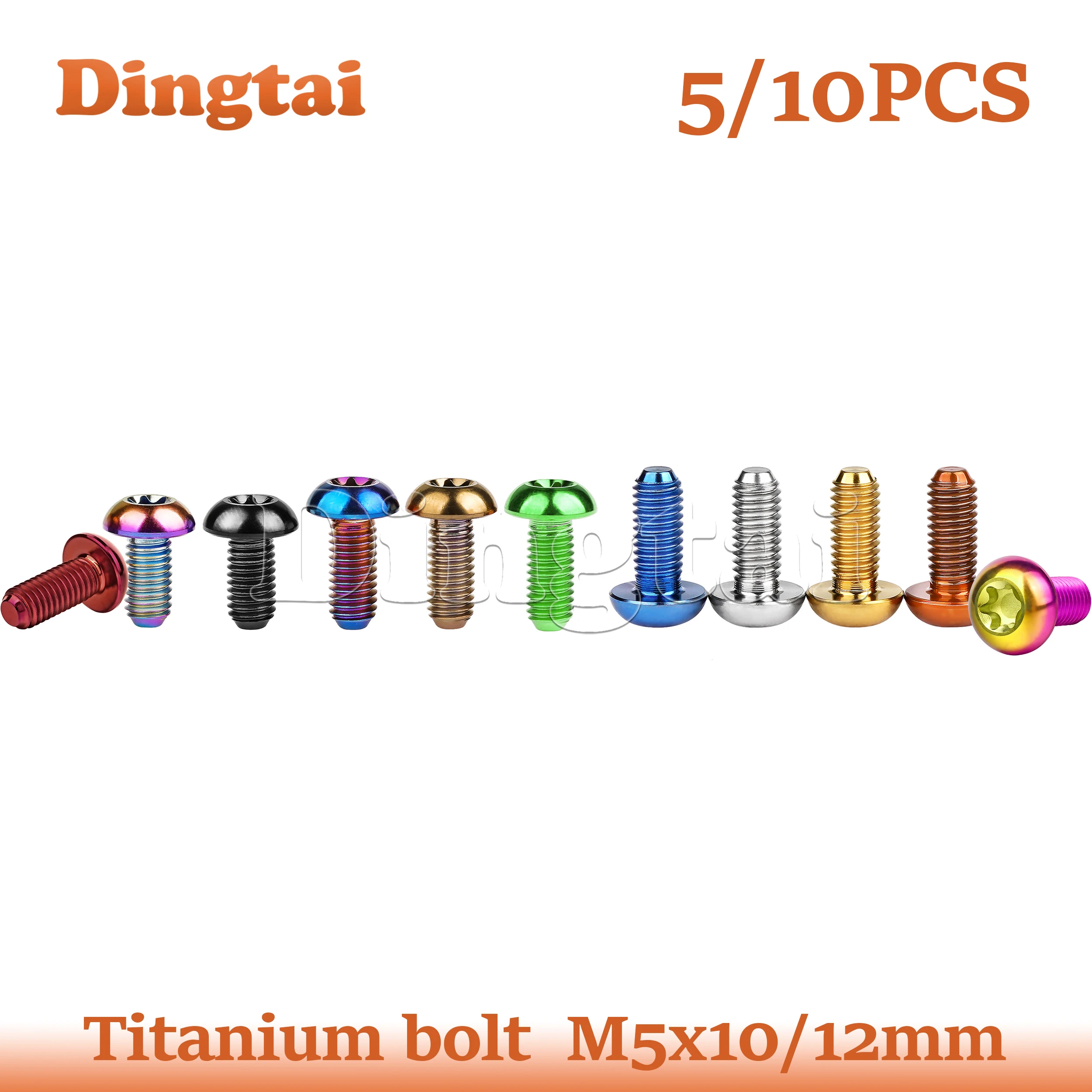 Titanium Bolt 5/10 PCS M5x10 /12mm  T25 Torx Head Screw Ti  for Bike Bottle Holder Installatio