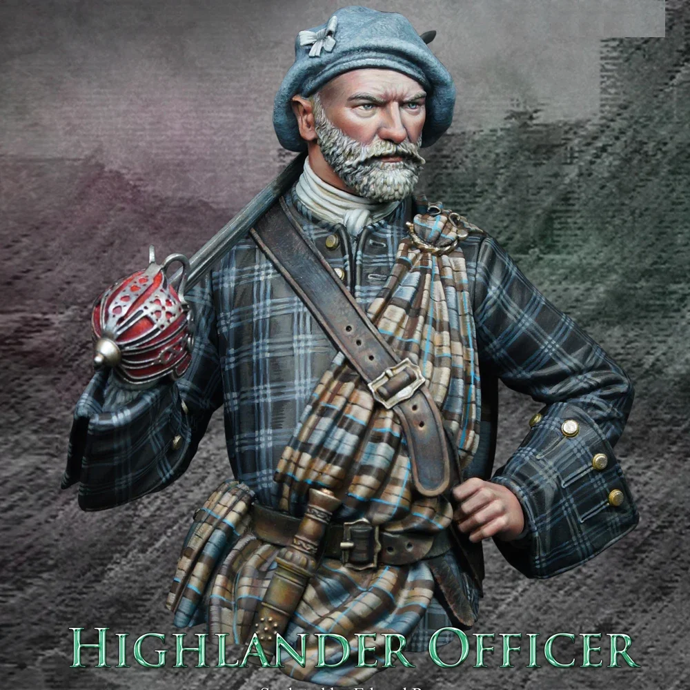 1/10 Highlander Officer, Resin Model figure Bust, GK, Military themes, Unassembled and unpainted kit