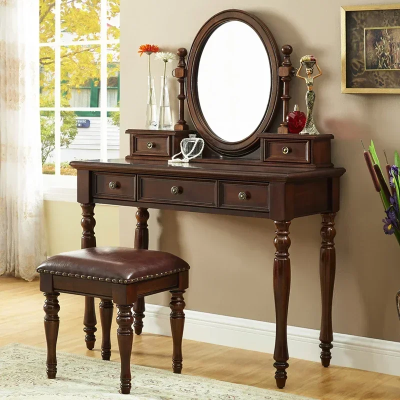 Hot salesAmerican country solid wood dresser bedroom Internet celebrity dresser mini simple small dresser makeup table