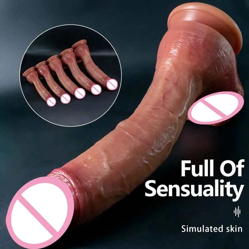 Spuer Bigger Realistic Dildos Silicone Layer Penis with Suction Cup Adult Sexy Toys for Woman Men Vagina Anal Massage Stimulator