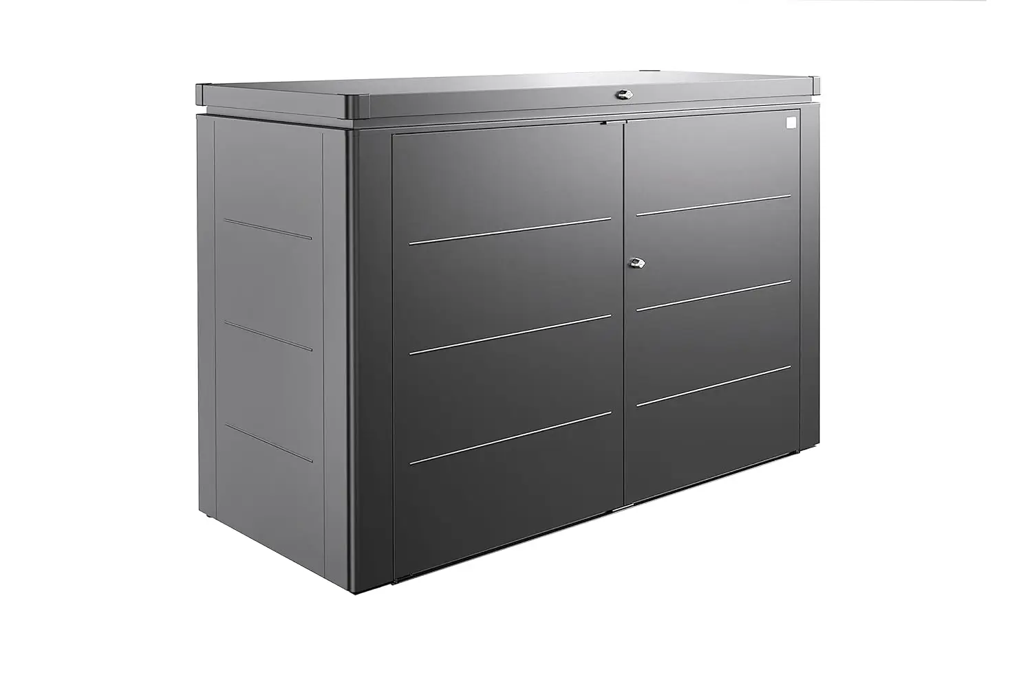 Metal Storage Cabinet Shed 7' x 3' x 4' Outdoor Garden Tool Locker Box, Dark Gray, Customized