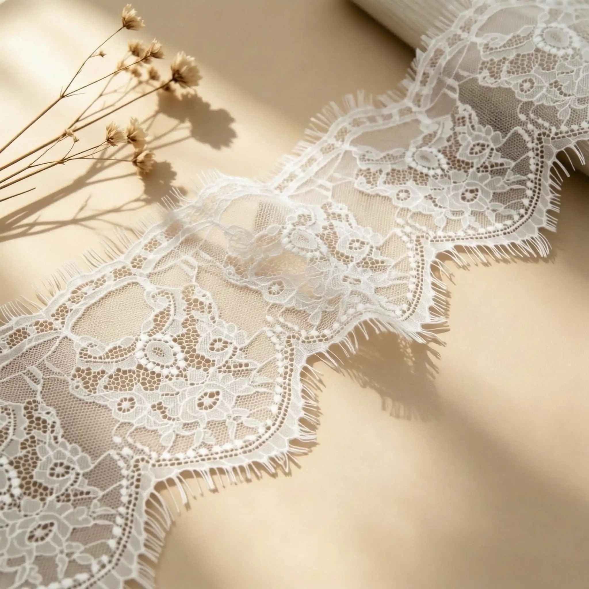 (3 meters/roll) 140mm White Black Lace Fabric Webbing Clothing Accessories Lace Material Handmade DIY Ribbon