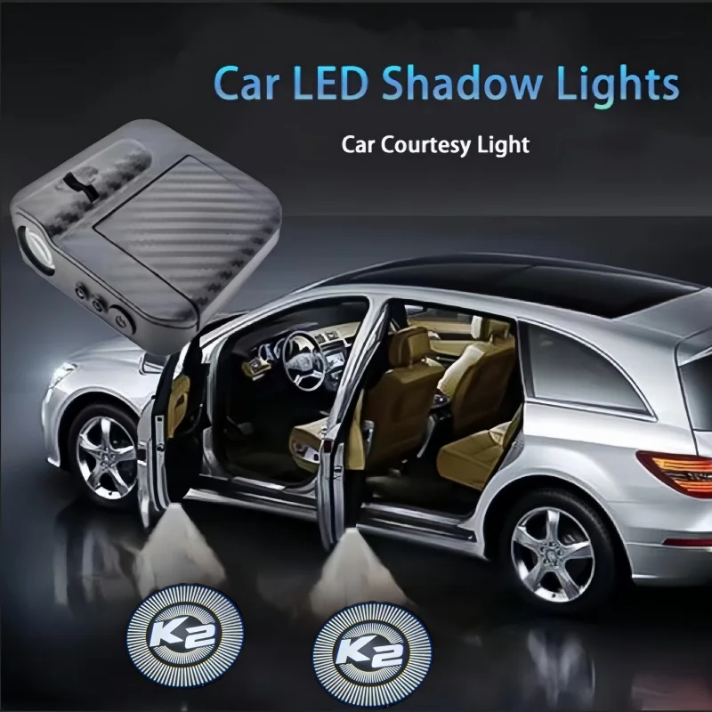 2PCS LED Emblem Lamp Car Door Welcome Logo Light for KIA K2 K3 K4 K5 KX5 Soul Cerato Rio Fcrte Carens Projector Lamp Car Goods