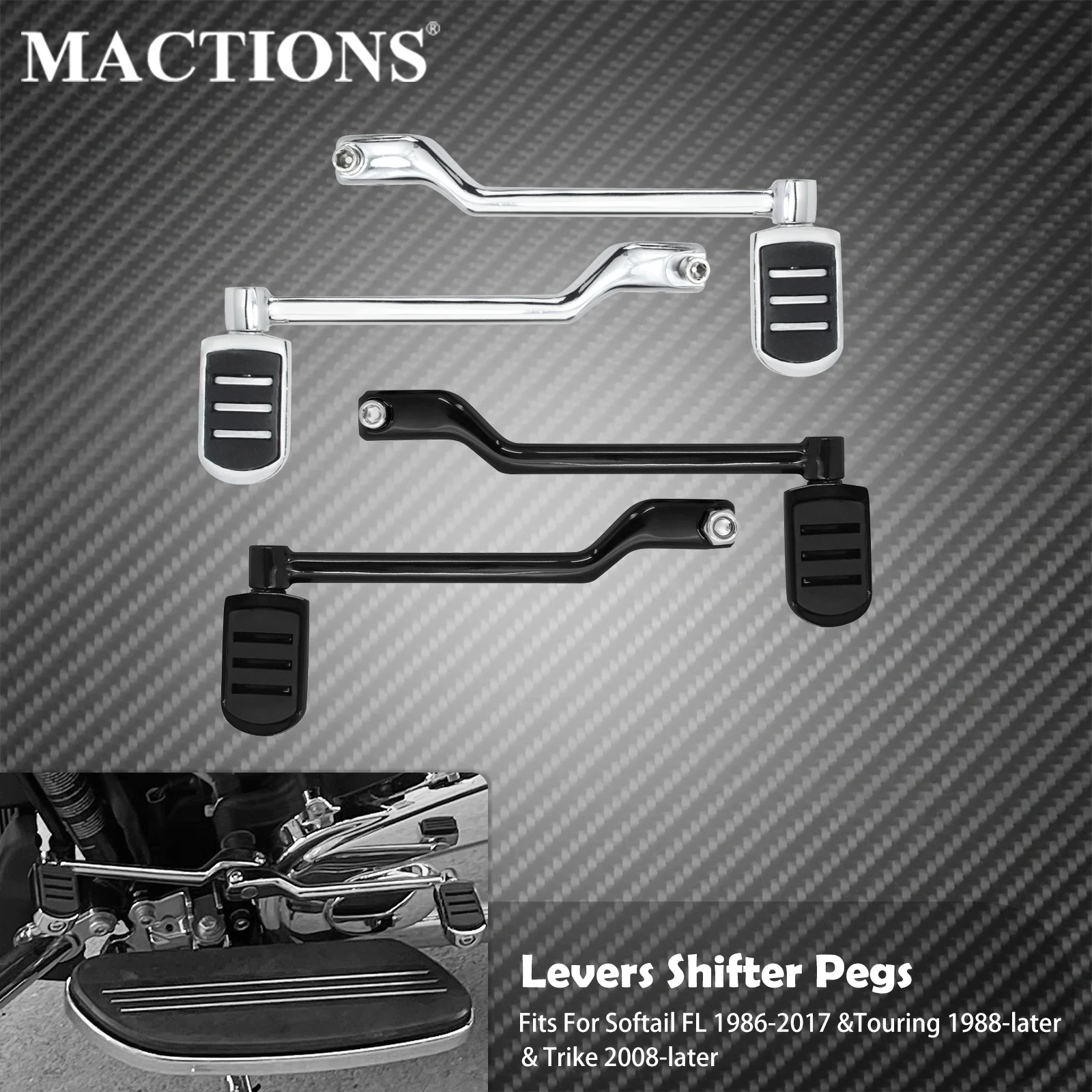 

Motorcycle Heel Toe Shift Lever Pedal Rear Lever With Shifter Pegs For Harley Softail FL Touring Road Street Glide FLHR Trike