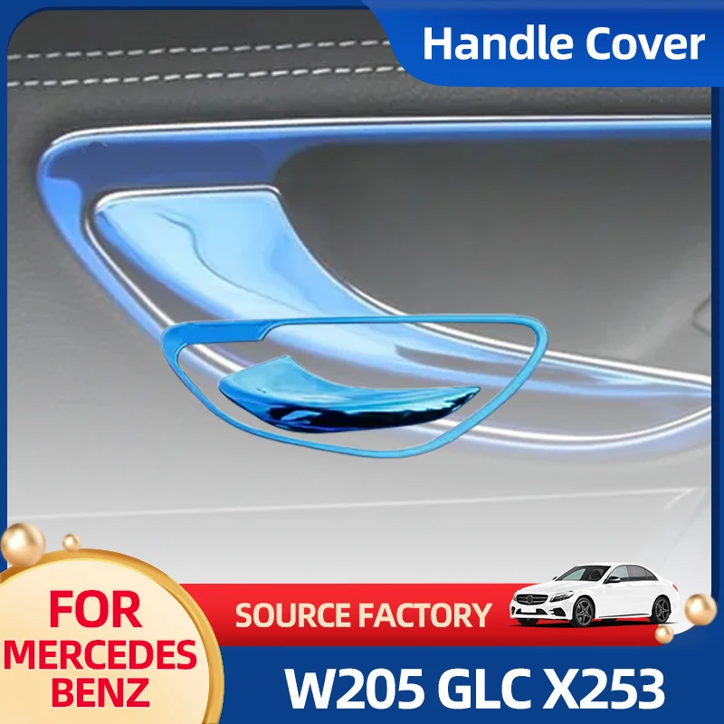 

Interior Stickers Car Styling Door Handle Covers Trim Door Bowl buttons Stickers For Mercedes Benz C Class W205 GLC X253 Interio