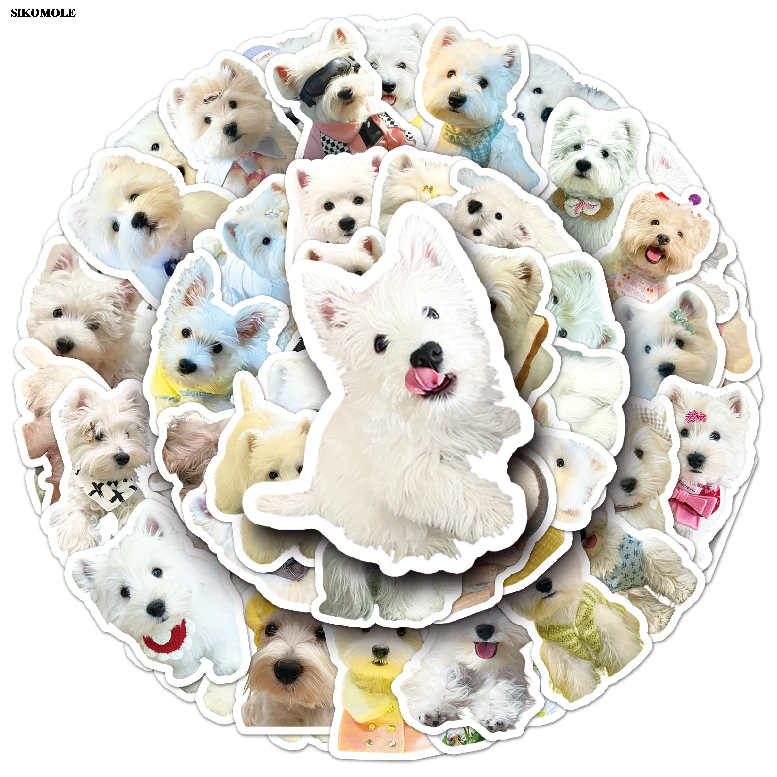 10/30/50pcs West Highland White Terrier Dog Graffiti Stickers Kawaii Animals For Kids DIY Laptop Luggage Suitcase Decals Sticker