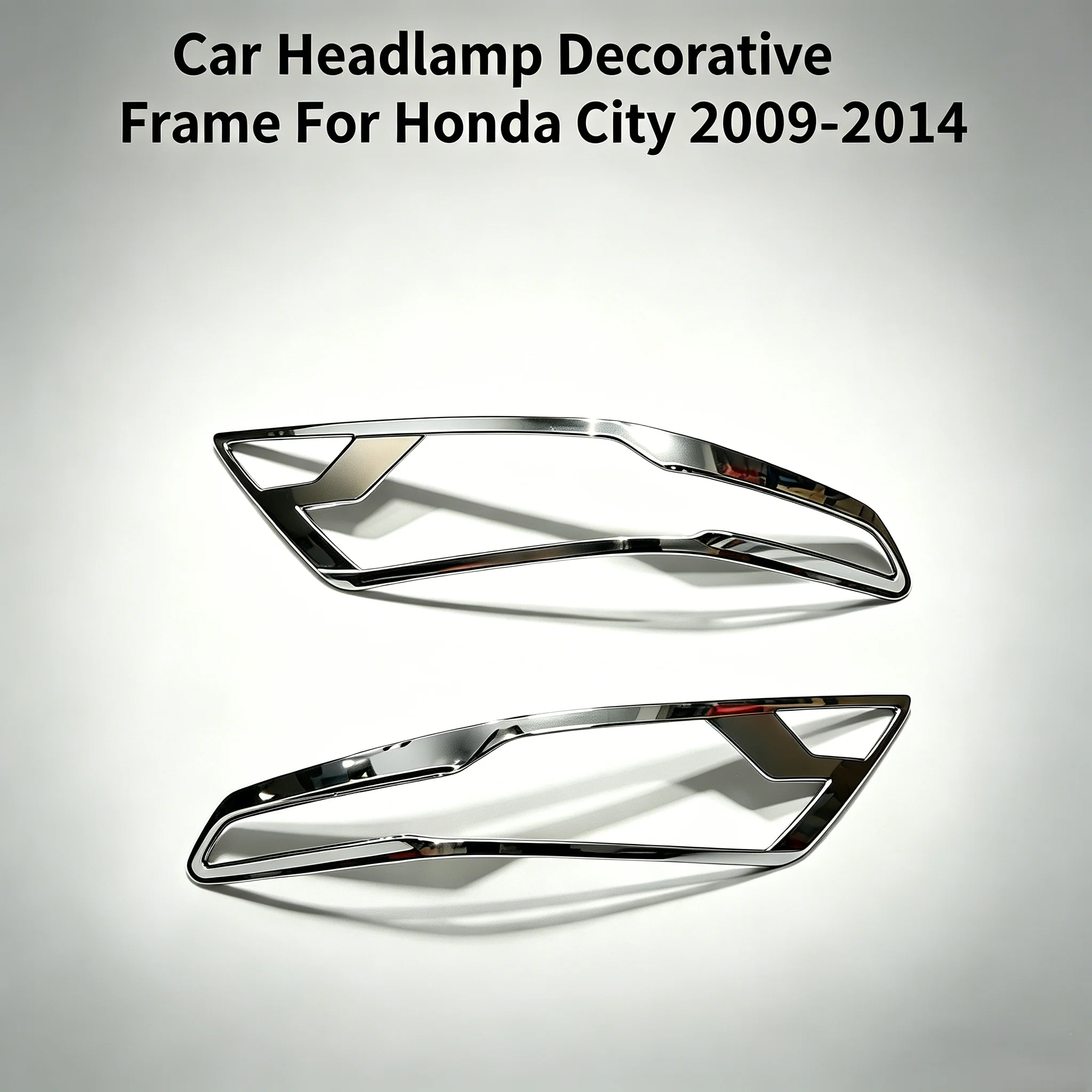 High quality ABS Chrome 2pcs Car headlamp decorative frame Front lamp trim cover Protective frame for Honda City 2009-2014