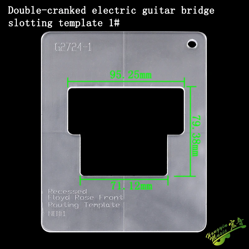 HUATOOL Elektrische Gitarren-Innenschablone für Tonabnehmerleitung, Bin-Box, Klavierbrücke, offenes Loch, geschlitzte Acryl-Schablone – Detail 1