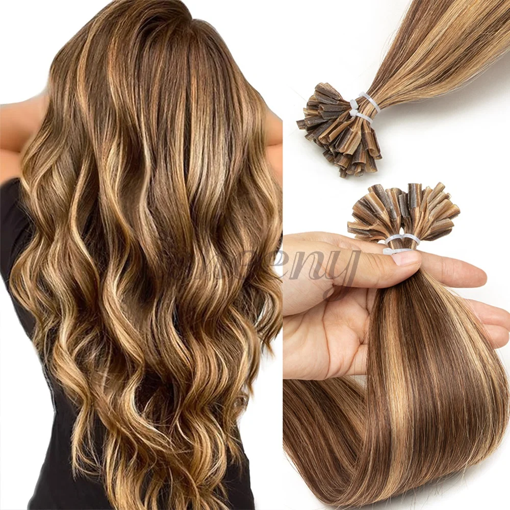 Isheeny Nail U Tip Hair Extensions Natural Straight Kertain Human Hair Extensions 12-20 Inches 30g/pack for Women