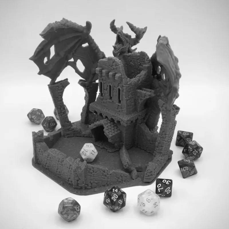 Lair of the Dragon Dice Tower Miniatures Hand-painted miniatures for DND tabletop and role-playing game room decorations