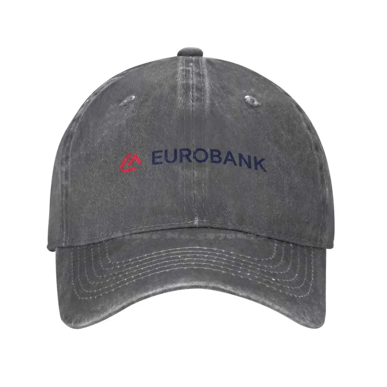 Casquette de Baseball en Denim avec Logo Eurobank, Chapeau de Qualité