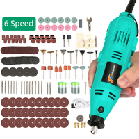 Electric Mini Drill Grinder Engraver Polisher 110V/220V Mini Rotary Tool with Dremel Accessories Variable Speed Power Tool