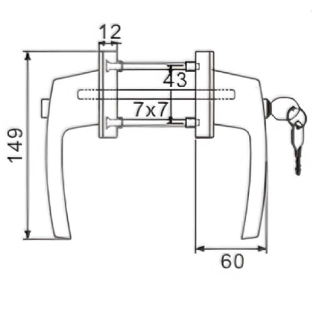 مقبض باب ونافذة من الألومنيوم قابل للقفل - مقبض أمان مزدوج الجوانب مع قفل أسطواني، جودة ممتازة