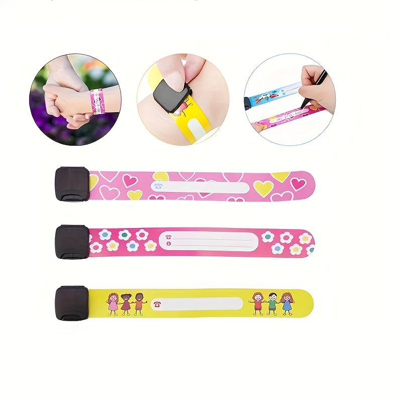 10 قطع من أساور المعصم المدرسية القابلة لإعادة الاستخدام - أساور تحمل علامة الاسم قابلة للتعديل للأطفال والأنشطة الفصول الدراسية والرحلات الميدانية وأحداث التعلم