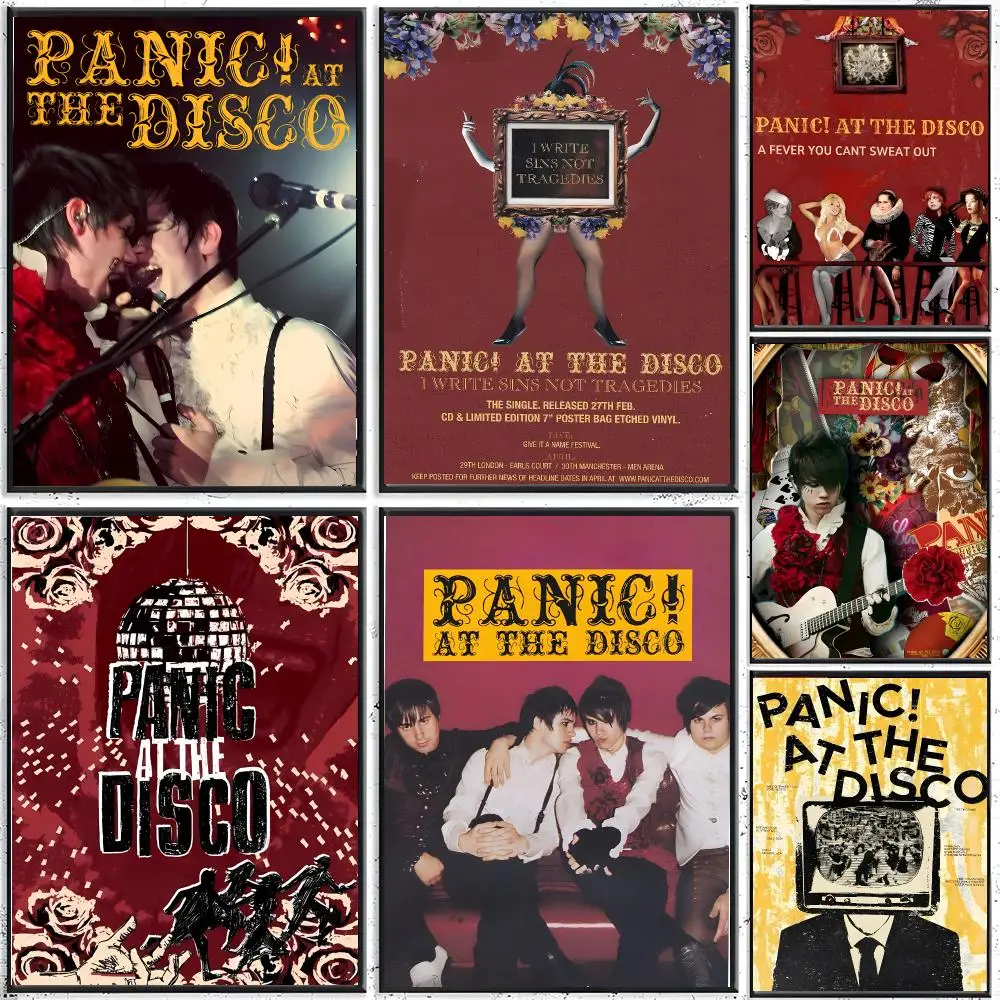 Emo Pop Rock P-Panic At The Disco Poster Peel and Stick Wallpaper Dorm Room Essentials Gallery Wall No Residue