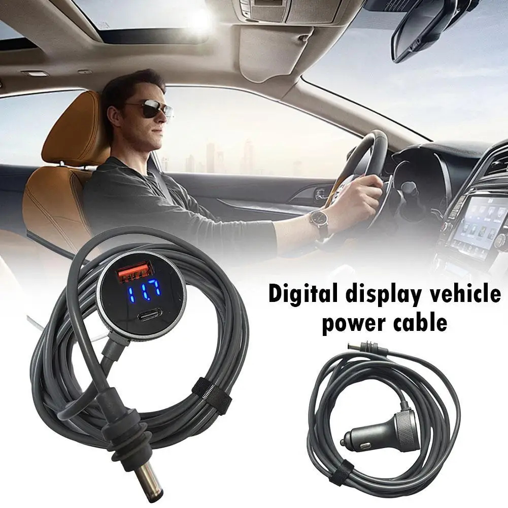 For Starlink Mini Digital Display Car Charger To DC Power Cable 12-24V Car Cigarette Lighter To Connection Cable PD Fast Charge