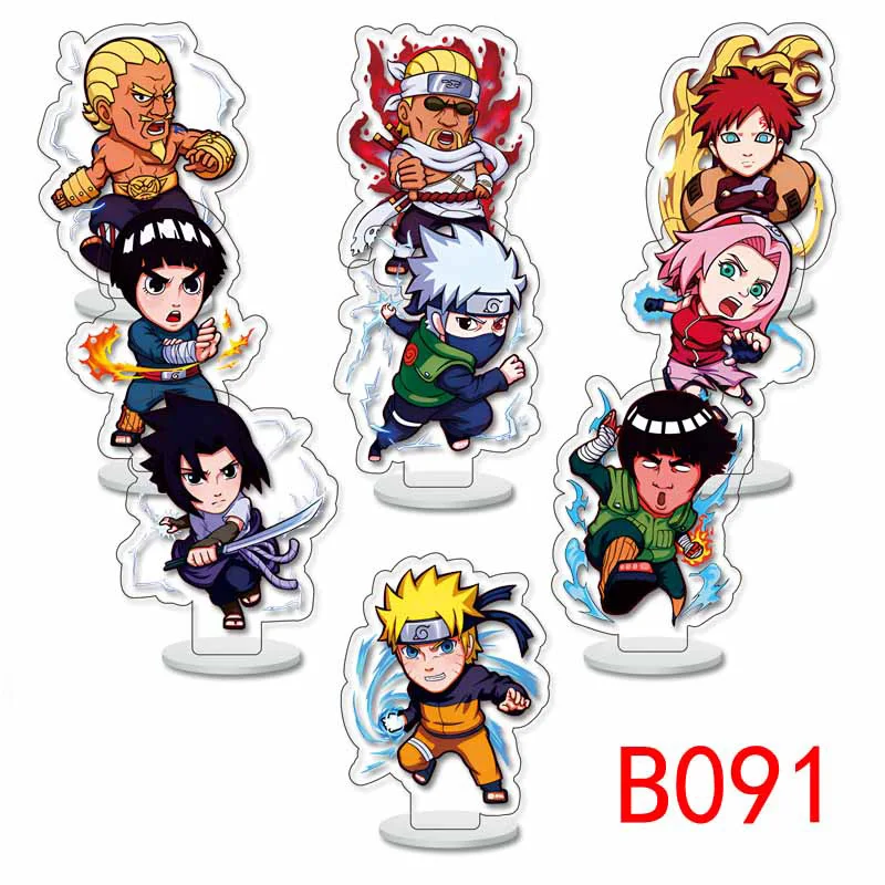 9PCS/SET Anime Uzumaki Naruto Akatsuki Bijuu Uchiha Itachi Sasori Cosplay Acrylic Figure Stand Model Plate Desk Decor Gift