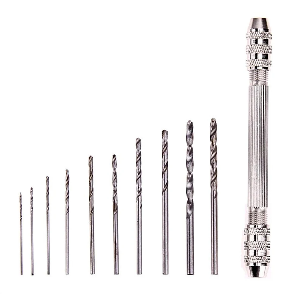 High Quality For Crafts For PCB Drill Bit Hand Drill Mini Hand Drill Silver 0.5-3.2mm 105mm/4.13inch Chuck Double