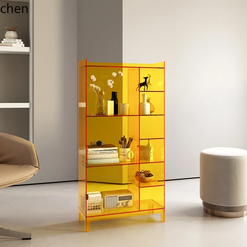DSA New Bookshelf Transparent Acrylic Storage Cabinet Ins Style Simple Multi-layer Shelf Bookcase