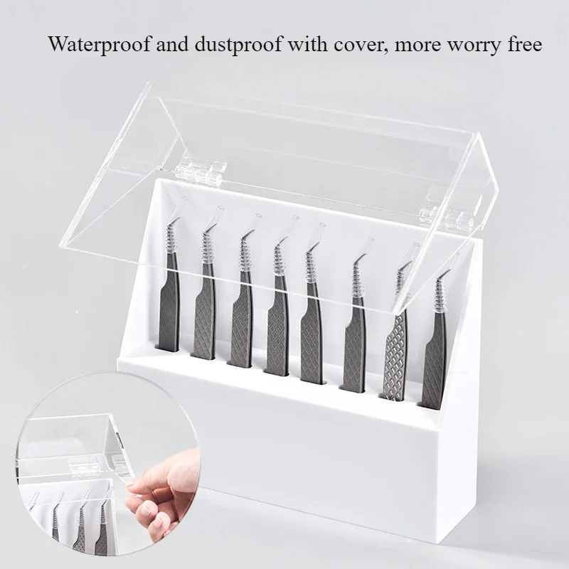 Support de rangement pour pinces à épiler en acrylique, présentoir professionnel pour extensions de cils, gain de place, organisateur de pincettes, outils de maquillage