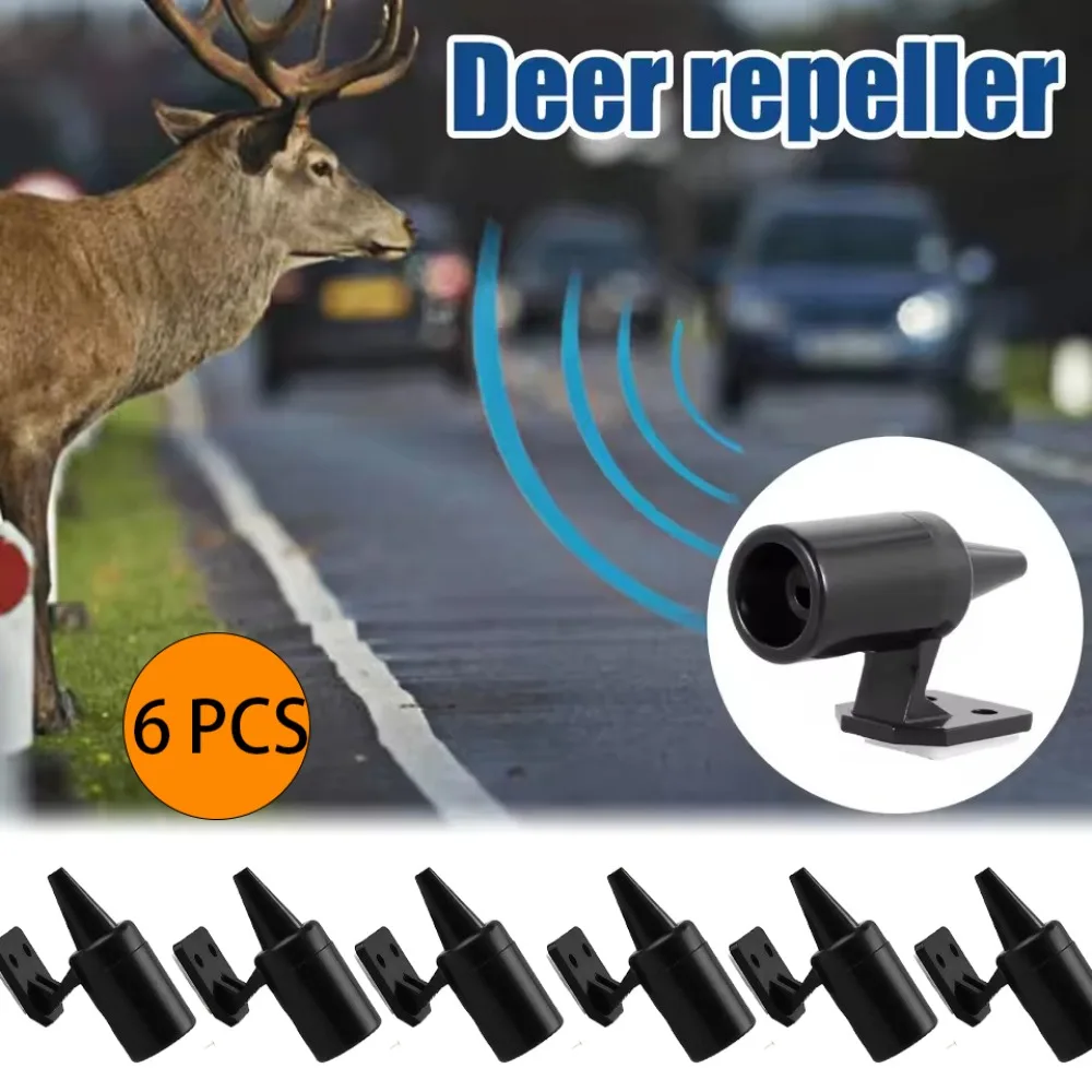 6Pcs Mini Car Safety Deer Whistle Weather-Resistant Animal Alert Deer Warning Whistles Device Portable Deer Repelling Whistles