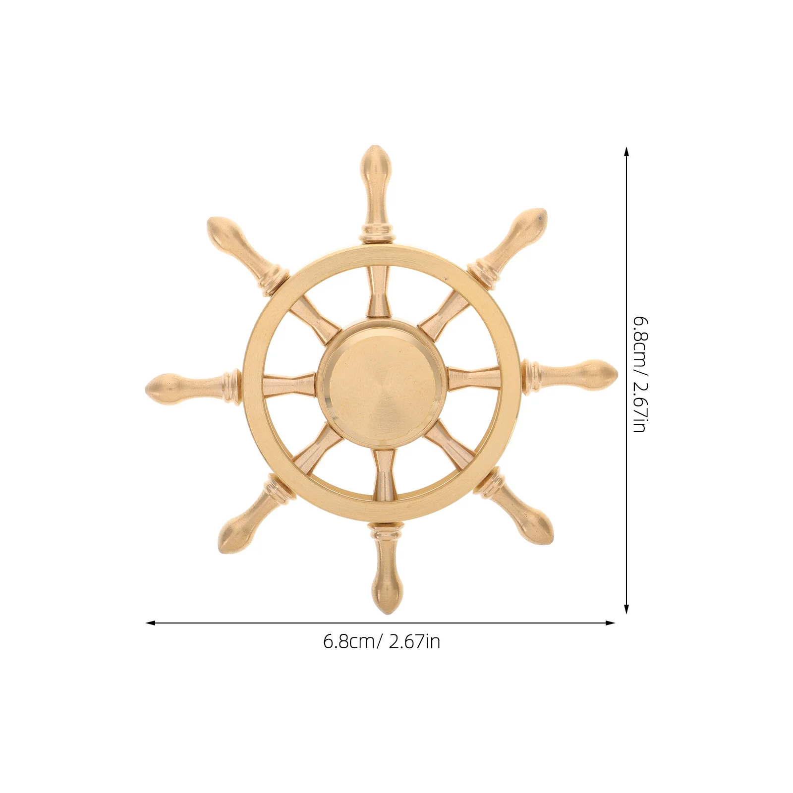 1 قطعة سفينة نحاسية قابلة للتدوير عجلة القيادة زخرفة مكتب السفينة عجلة الديكور ثقالة الورق البحرية الحرفية ديكور مكتب المنزل #5