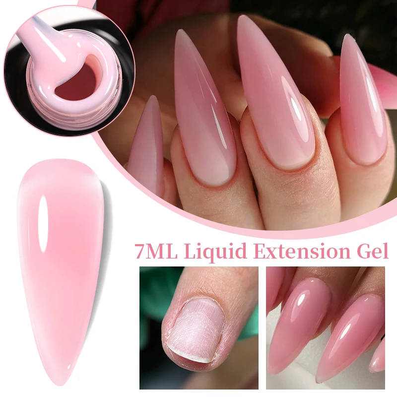 UR SUGAR 7ML Pink Nude Extension Gel Self-Leveling Hard Gel Semi Permanent UV LED Quick Extension Nail Gel Polish Manicure