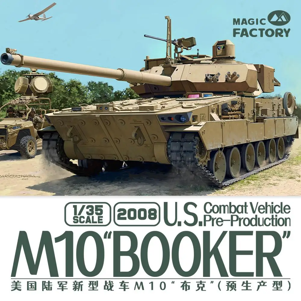 MAGIC FACTORY 2008 1/35 Scale U.S Combat Vehicle Pre-Production M10 Booker Assemble Model KIt