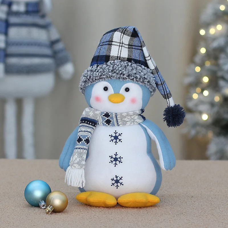 Christmas Ornament Doll Christmas Tree Ornament Snowman Doll Blue Cloth Children New Year Gift Toy Home Decor 2024