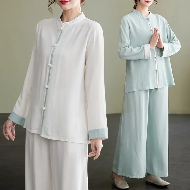 

Summer New Cotton and Linen Tai Chi Suit Loose Training Clothes Zen Buddhist Monk Suit Two-piece Set