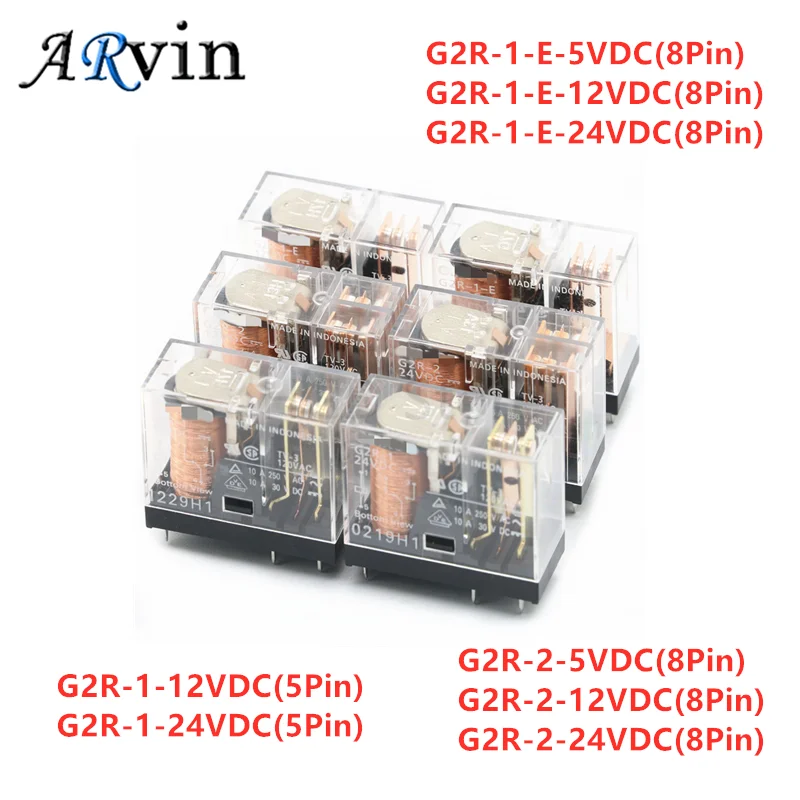 2PCS/Lot RELAY G2R-1-12VDC 10A G2R-2-24VDC 5A G2R-1-E-5VDC 16A 5V 12V 24V 110V 230V Brand New and Original Power Relay