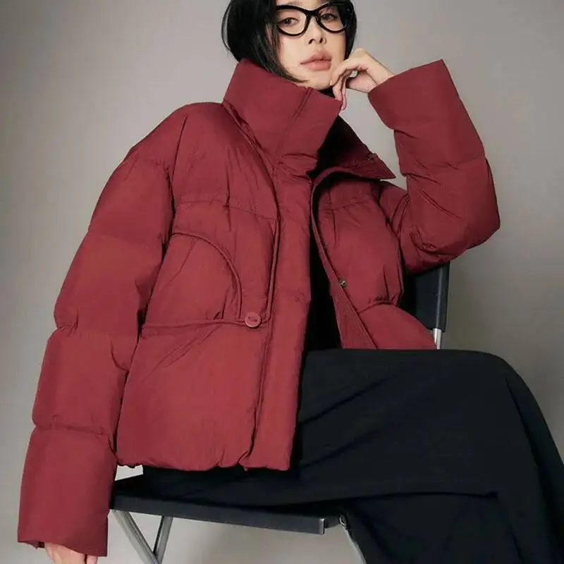 Parker Mantel 2026 Winter Neue Stehkragen Kurze Frauen 90 Ente Hochwertige Damen Daunenjacke