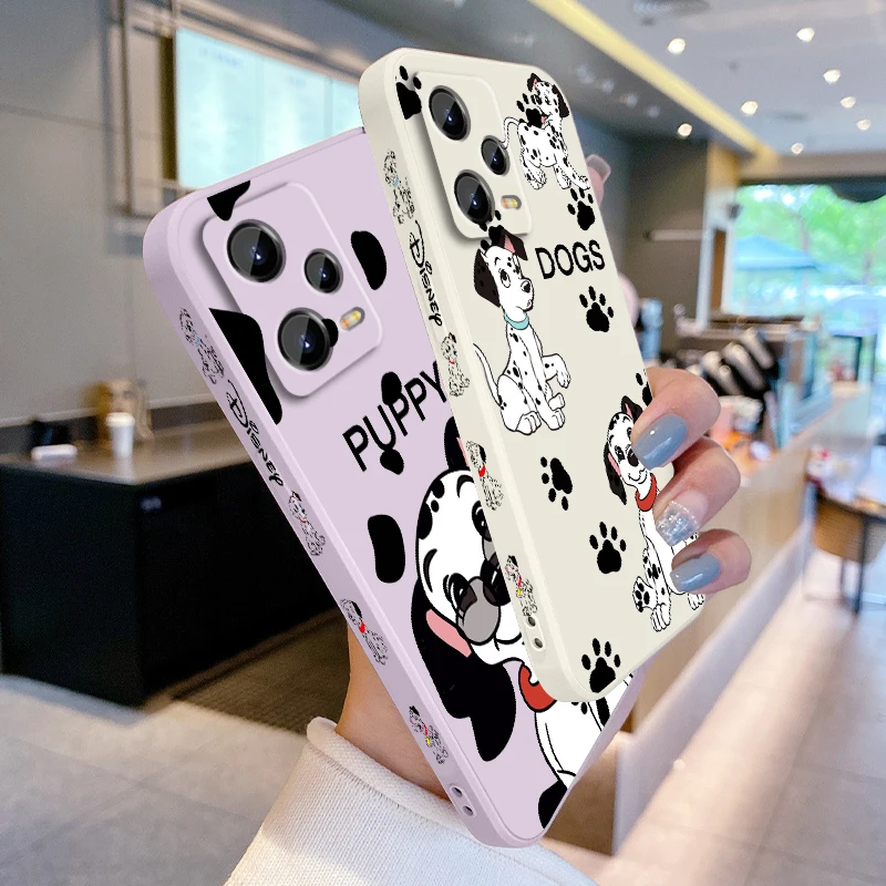 101 Spotted Dog Disney Cute Liquid Left Rope For Xiaomi Redmi Note 13 12 12S 12R 11 11T 11S 10 10S Pro Plus 5G Back Phone Case