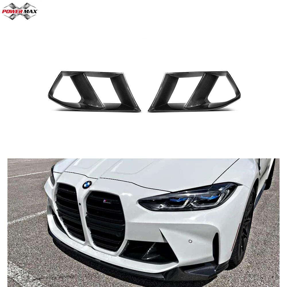 

Dry CARBON FIBER FRONT BUMPER GRILL AIR INTAKE SIDE VENTS FOR BMW M3 G80 M4 G82 2020-2022